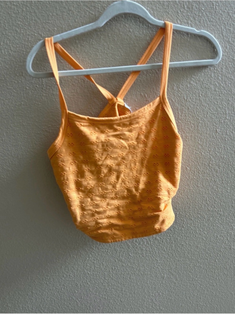 Sleeveless Cross-Back Tank Top in Orange
